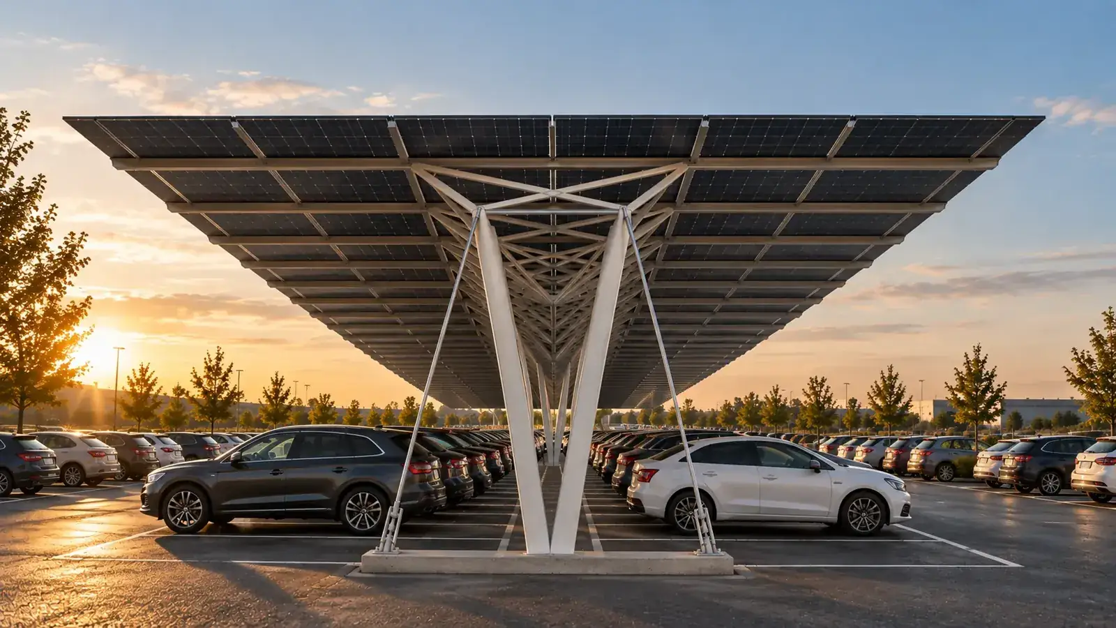 View beneath a long-span SUUN canopy