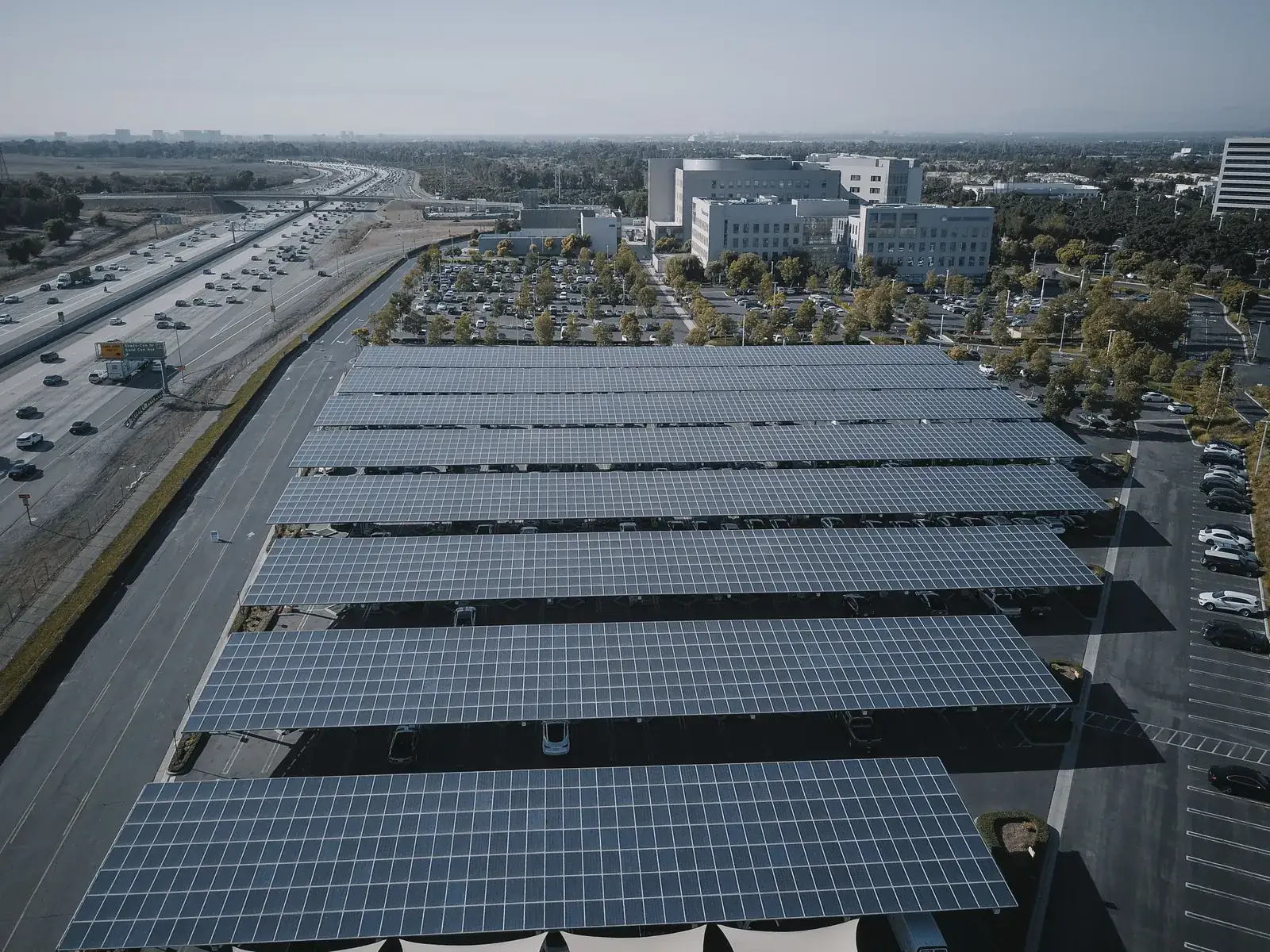 Large solarised car park: half the area must be shaded.