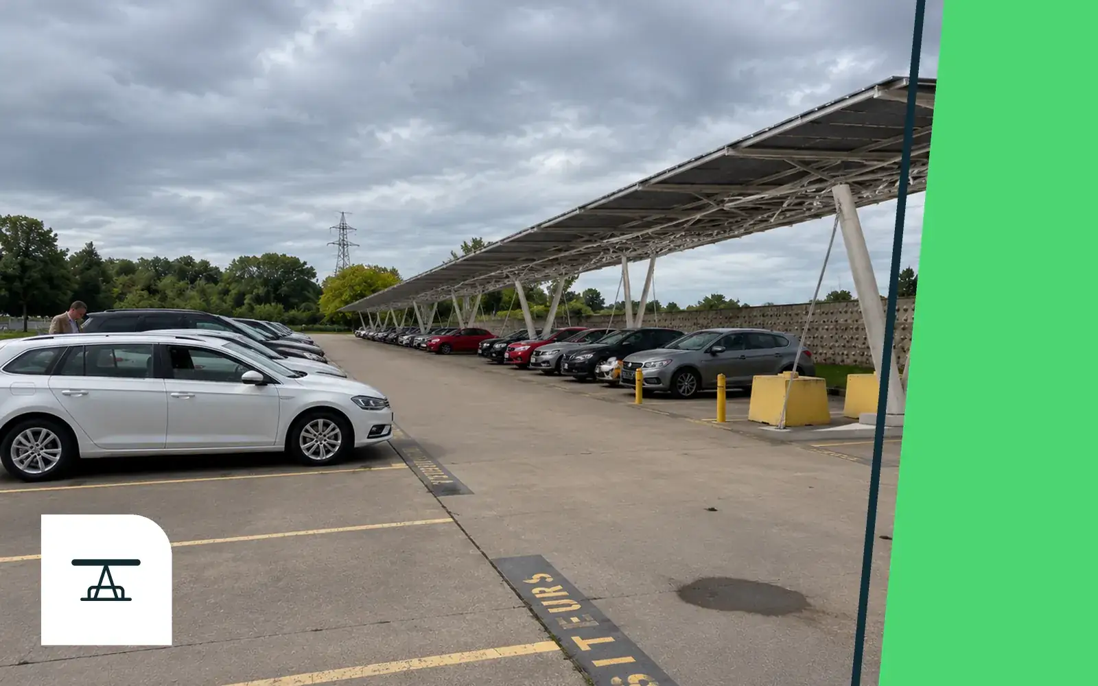 SUUN long-span solar carport over a retail car park